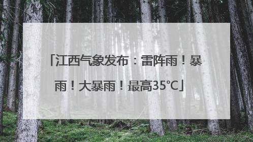 江西气象发布：雷阵雨！暴雨！大暴雨！最高35℃