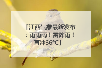 江西气象最新发布：雨雨雨！雷阵雨！直冲36°C