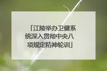 江陵举办卫健系统深入贯彻中央八项规定精神轮训