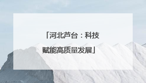河北芦台：科技赋能高质量发展