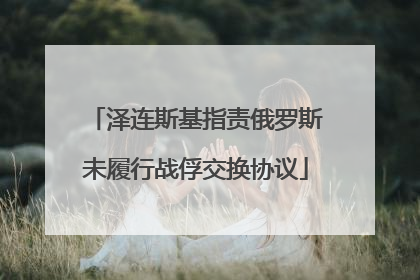 泽连斯基指责俄罗斯未履行战俘交换协议