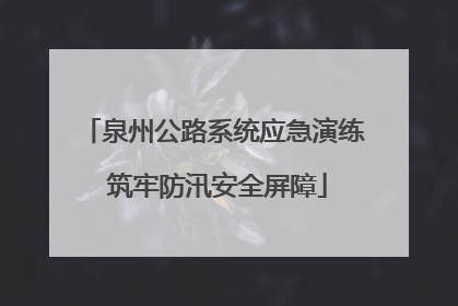 泉州公路系统应急演练 筑牢防汛安全屏障