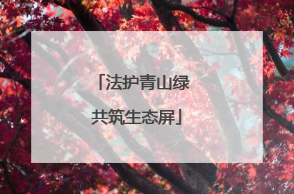 法护青山绿 共筑生态屏