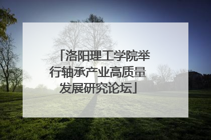 洛阳理工学院举行轴承产业高质量发展研究论坛
