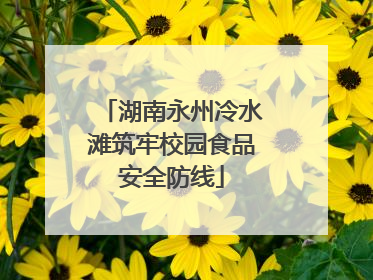 湖南永州冷水滩筑牢校园食品安全防线