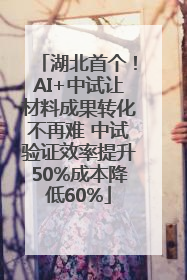 湖北首个！AI+中试让材料成果转化不再难 中试验证效率提升50%成本降低60%