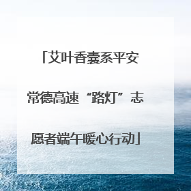 艾叶香囊系平安 常德高速“路灯”志愿者端午暖心行动