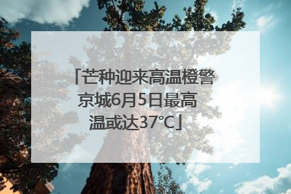 芒种迎来高温橙警 京城6月5日最高温或达37℃