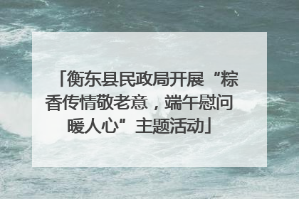 衡东县民政局开展“粽香传情敬老意，端午慰问暖人心”主题活动