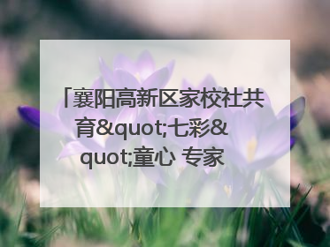 襄阳高新区家校社共育"七彩"童心 专家团支招智慧育儿