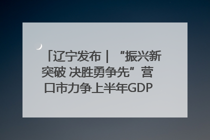 辽宁发布｜“振兴新突破 决胜勇争先”营口市力争上半年GDP增长6%左右