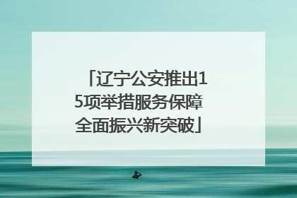 辽宁公安推出15项举措服务保障全面振兴新突破