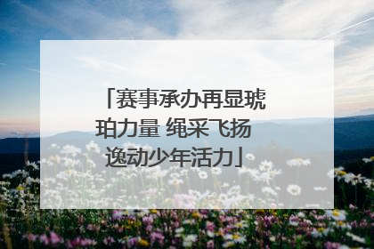 赛事承办再显琥珀力量 绳采飞扬逸动少年活力