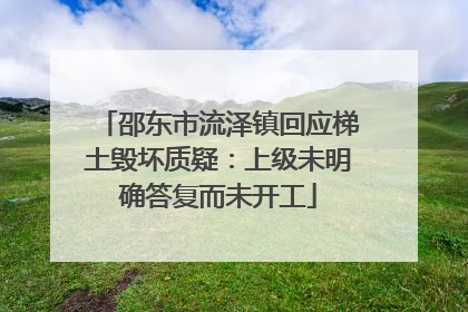 邵东市流泽镇回应梯土毁坏质疑：上级未明确答复而未开工