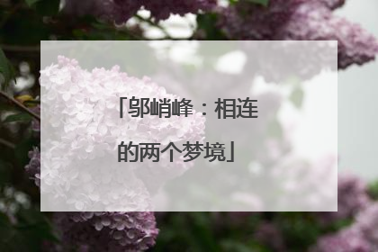 邬峭峰：相连的两个梦境