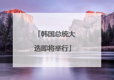 韩国总统大选即将举行