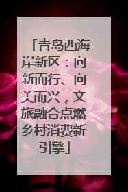 青岛西海岸新区：向新而行、向美而兴，文旅融合点燃乡村消费新引擎