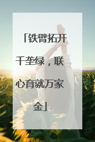 铁臂拓开千垄绿，联心育就万家金