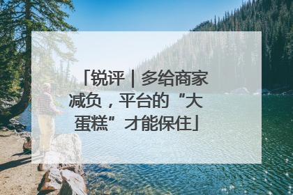 锐评｜多给商家减负，平台的“大蛋糕”才能保住