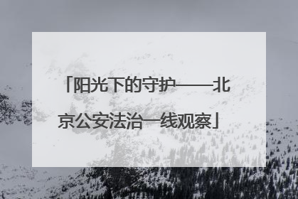 阳光下的守护——北京公安法治一线观察