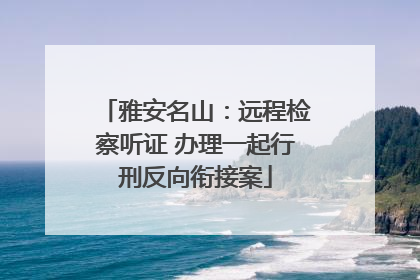 雅安名山：远程检察听证 办理一起行刑反向衔接案
