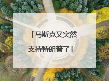 马斯克又突然支持特朗普了