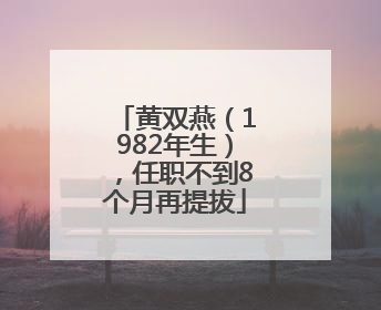 黄双燕（1982年生），任职不到8个月再提拔