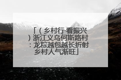 （乡村行·看振兴）浙江义乌何斯路村：龙粽越包越长折射乡村人气渐旺