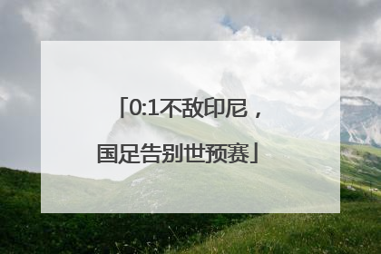 0:1不敌印尼，国足告别世预赛