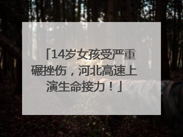 14岁女孩受严重碾挫伤，河北高速上演生命接力！