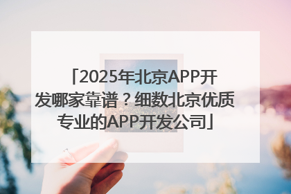 2025年北京APP开发哪家靠谱？细数北京优质专业的APP开发公司