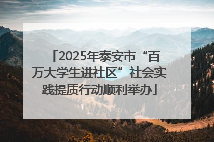 2025年泰安市“百万大学生进社区”社会实践提质行动顺利举办