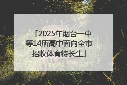 2025年烟台一中等14所高中面向全市招收体育特长生