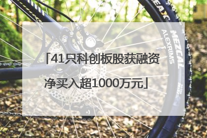 41只科创板股获融资净买入超1000万元