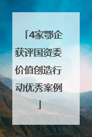 4家鄂企获评国资委价值创造行动优秀案例