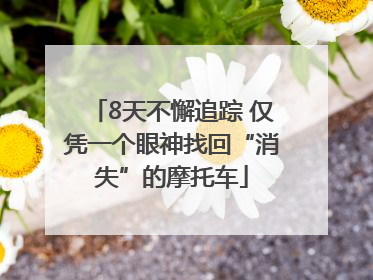 8天不懈追踪 仅凭一个眼神找回“消失”的摩托车