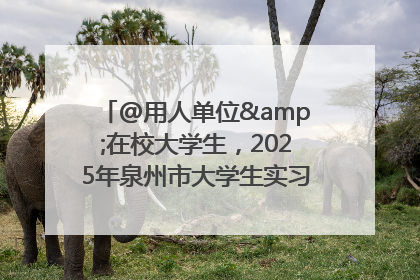 @用人单位&在校大学生，2025年泉州市大学生实习“扬帆计划”来啦！