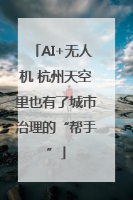 AI+无人机 杭州天空里也有了城市治理的“帮手”