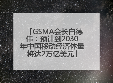 GSMA会长白德伟：预计到2030年中国移动经济体量将达2万亿美元